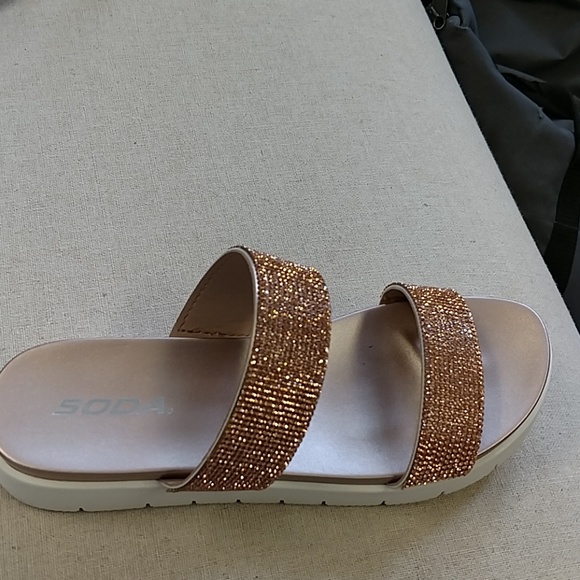 two strap rhinestone sandals